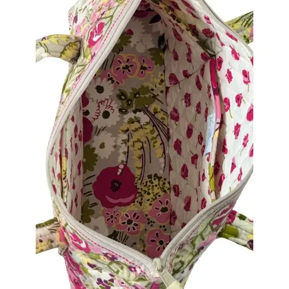 Make Me Blush Vera Bradley Shoulder Bag Floral Quilted Purse Pink Green Flowers - Picture 9 of 11